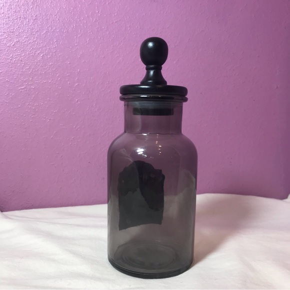 Target Bat’s Blood Smoked Glass Halloween Apothecary Jar EUC Black & Orange Cute - Picture 5 of 6